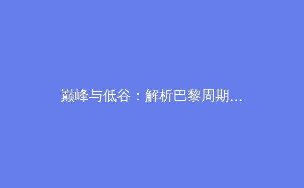 巅峰与低谷：解析巴黎周期中国体育军团面临的机遇与挑战
